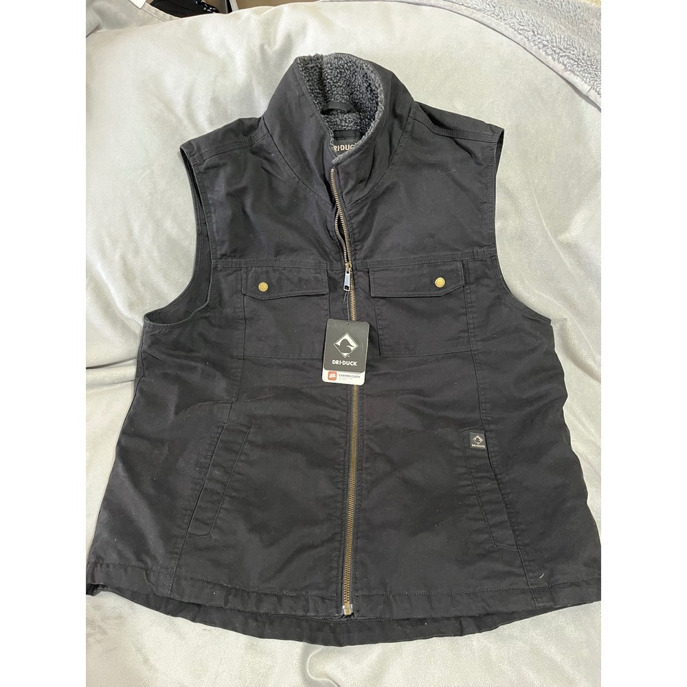 Dri Duck Trek 5068 Mens XL Black Canyon Cloth Canvas Sherpa Lined Workwear Vest